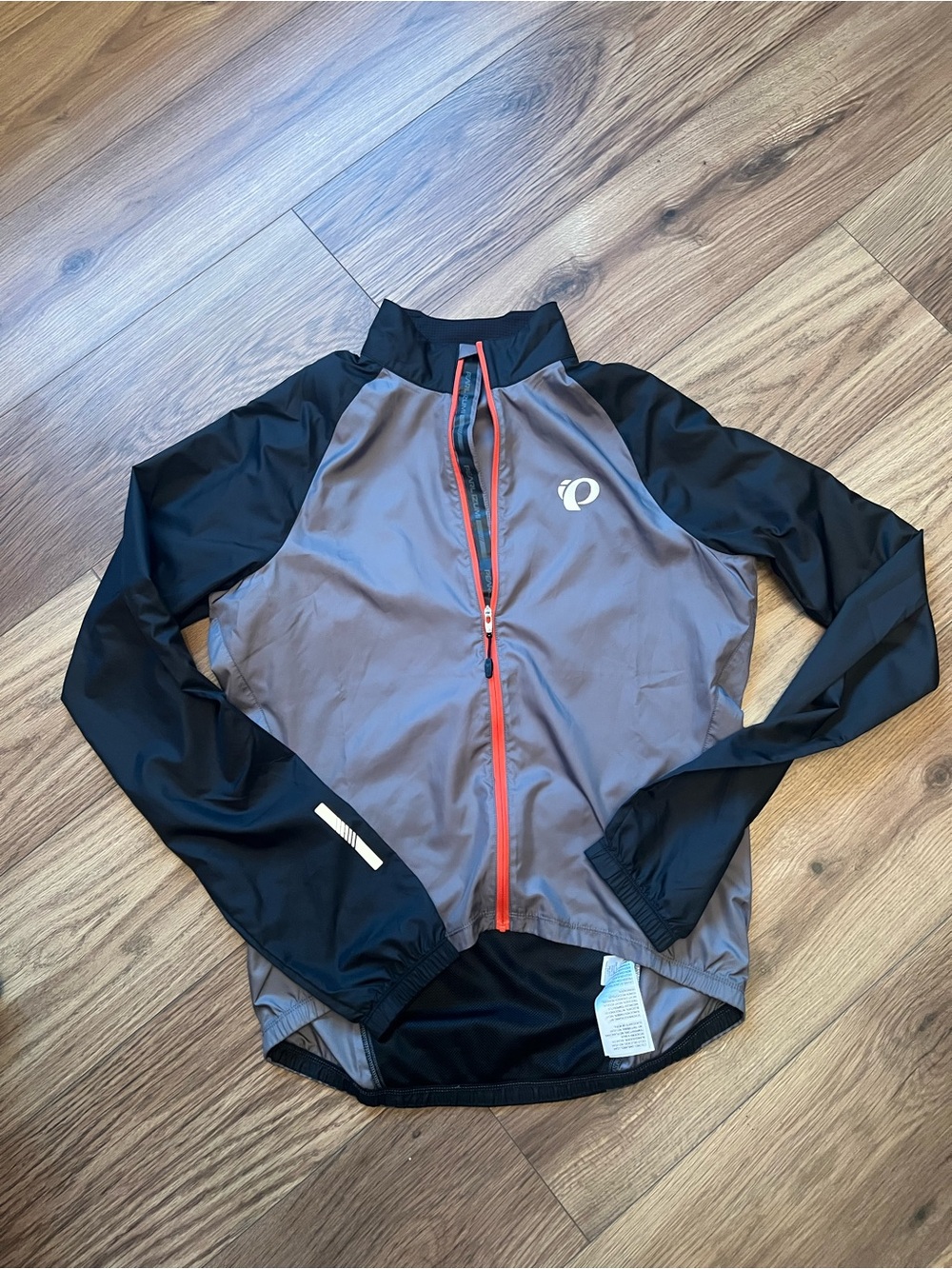 Pearl Izumi Elite Barrier Cycling Jacket Grey Black Orange Zip Size Medium